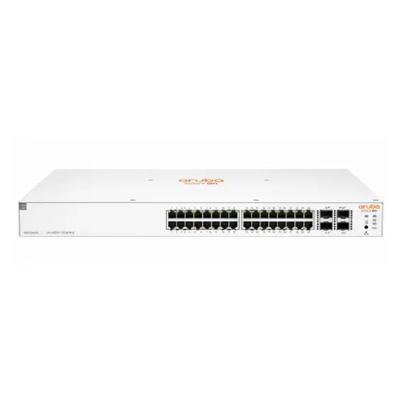 Aruba 24-Port Smart Managed Gigabit PoE Switch with 4 × 10G SFP+ Uplink Ports