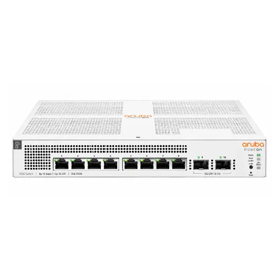 Aruba 8-Port Smart Managed Gigabit PoE Switch with 2 × SFP Uplink Ports