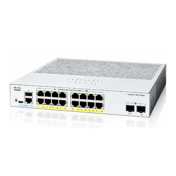 Cisco Catalyst 1200 16-Port Gigabit PoE+ Smart Managed Switch with 2 × 1G Uplinks