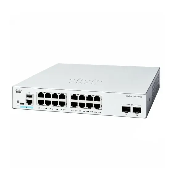 Cisco Catalyst 1300 16-Port Gigabit Managed Switch with 2 × 1G Uplinks