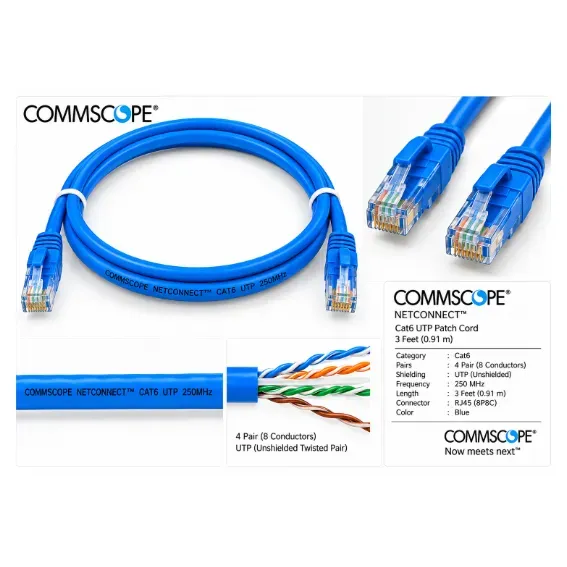 CommScope Cat6 UTP Patch Cable – 3 Feet