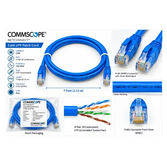 CommScope Cat6 UTP Patch Cable – 7 Feet