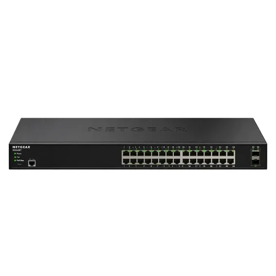 NETGEAR 24-Port Gigabit Easy Smart Managed PoE+ Switch with 2 × SFP Uplink Ports