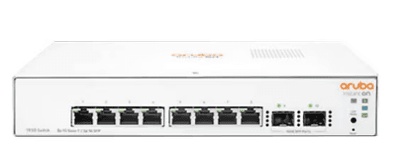 Aruba 8-Port Smart Managed Gigabit Switch with 2 × SFP Uplink Ports