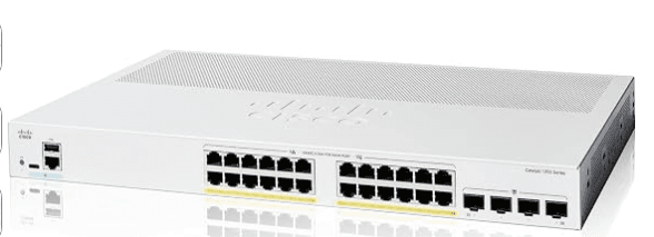 Cisco Catalyst 1200 24-Port Gigabit PoE+ Smart Managed Switch with 4 × 1G Uplinks