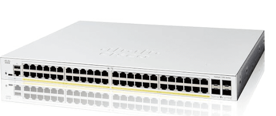 Cisco Catalyst 1200 48-Port Gigabit PoE+ Smart Managed Switch with 4 × 1G Uplinks