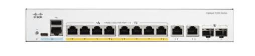 Cisco Catalyst 1200 8-Port Gigabit PoE+ Smart Managed Switch with 2 × 1G Uplinks