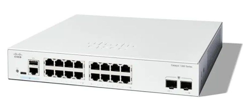 Cisco Catalyst 1300 16-Port Gigabit Managed Switch with 2 × 1G Uplinks