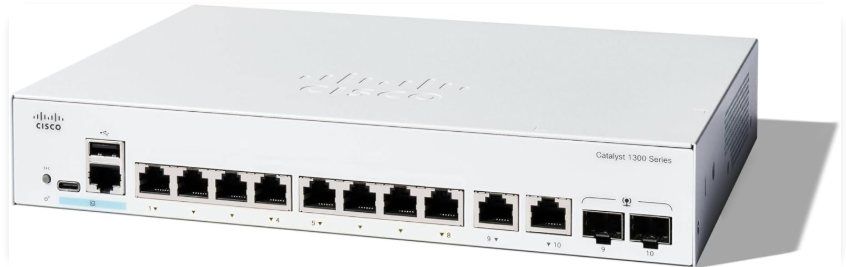 Cisco Catalyst 1300 8-Port Gigabit Managed Switch with 2 × 1G Uplinks