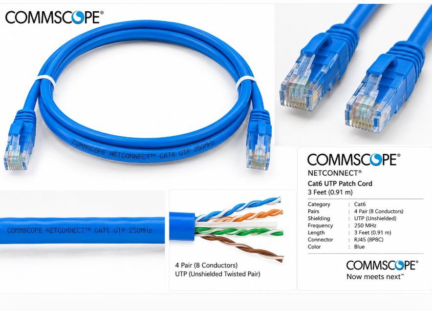 xmedia commscope cat6 utp patch cable 3 feet